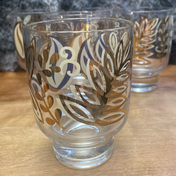 MCM gold butterfly glasses. Set of 5 - Picture 5 of 16